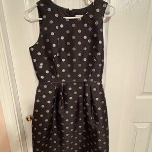 J. Crew Black and Silver Polka Dot Dress